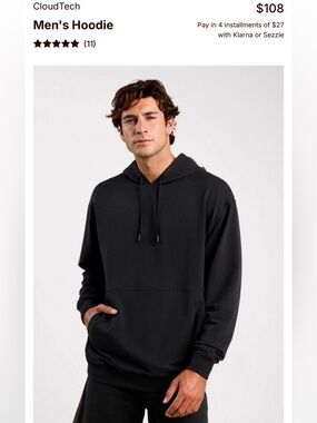 Nuuds - cloud tech men’s hoodie - black